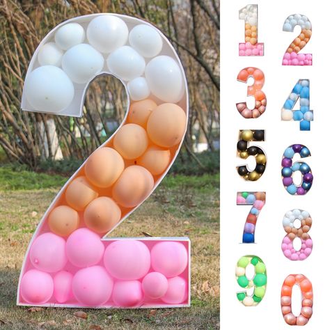 Baby Shower Frame, 1st Birthday Party Decorations, Balloon Stands, Giant Balloons, Baby Shower Decorations For Boys, Anniversary Decorations, Kids Party Decorations, Birthday Numbers, Number Balloons