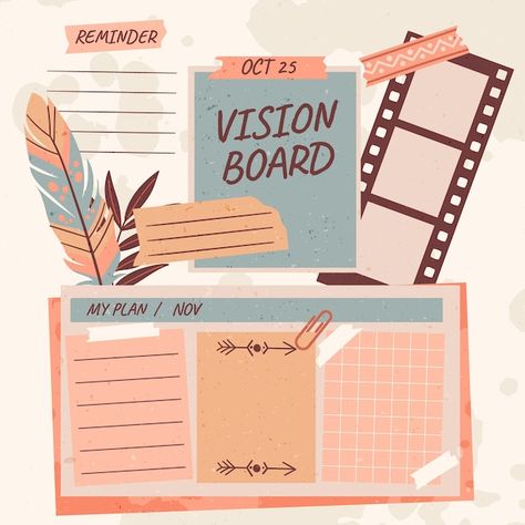 Drawn Vision Board, Vision Board Illustration, Board Illustration, Vision Board Template, Vision Board Ideas, Vision Board Examples, Goal Board, Vision Board Goals, A Vision Board