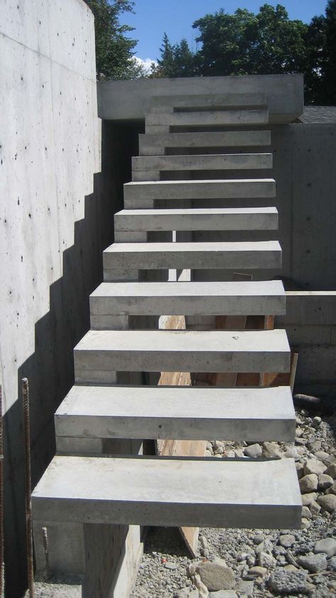 cantilever concrete stairs درج السلم, Cantilever Stairs, Concrete Staircase, Building Stairs, Escalier Design, Exterior Stairs, Concrete Stairs, Stairs Architecture, Stairs Design Modern