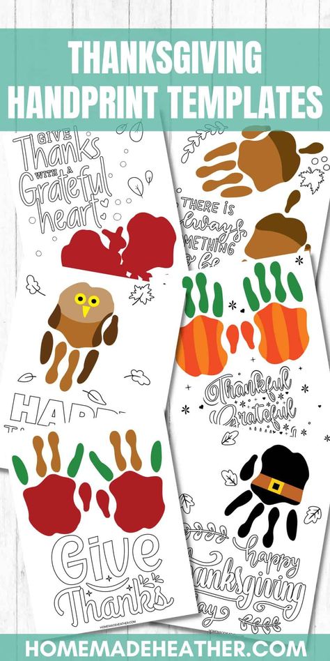 These Thanksgiving handprint printable templates are perfect for getting creative with the kids! Simply print for hours of crafting fun. Preschool Thanksgiving Handprint Crafts, Printable Handprint Template, Thanksgiving Handprint Crafts Toddlers, Handprint Thanksgiving Crafts, November Handprint Art, Thanksgiving Handprints, Thanksgiving Handprint Crafts, Inhome Daycare, Thanksgiving Handprint Art