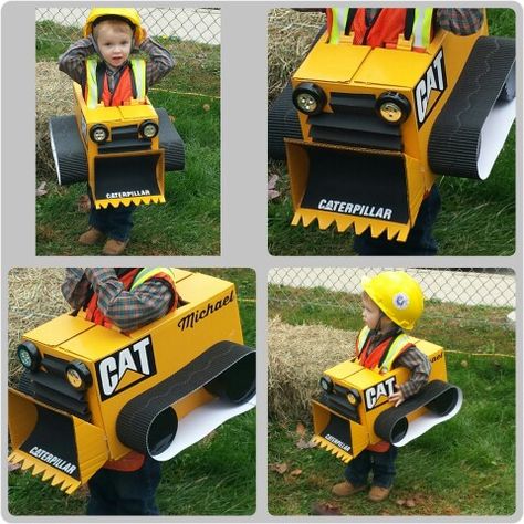 Toddler Boy Costumes Halloween, Bulldozer Costume, Digger Costume, Toddler Boy Costumes, Easy Toddler, Boy Halloween Costumes, Toddler Halloween Costumes, Toddler Costumes, Kraf Diy