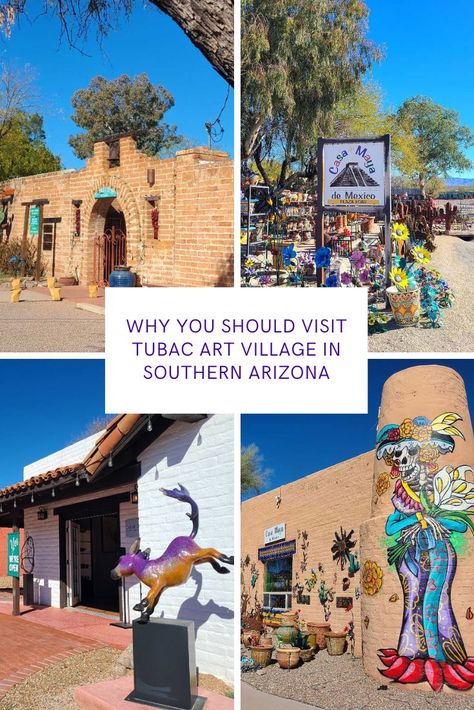 Tubac is a remote village in Southern Arizona that is known for its history and its art scene. It's a popular day trip from Tucson but there are enough things to do in Tubac that you could easily fill a weekend. Here are the best things to do in Tubac AZ. | The World on My Necklace Tucson Arizona Things To Do, Tubac Arizona, Travel 2025, Remote Village, Necklace Travel, Arizona Adventure, Planning A Road Trip, Arizona Road Trip, Travel Secrets