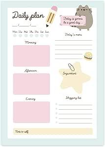 Official Pusheen A3 Desk Pad with Daily, Weekly and Monthly Calendar, Desktop Planner, Desktop Note Pad, 54 Undated Tear Off Sheets, 11.7 x 16.5 inches, To Do List - Kawaii Stationery (A5 SIZE) Pusheen Calendar, Desk Calendar Cover, Diy Note Pad, Pusheen Gifts, Calendar Cover, Desktop Planner, Paper Binding, Planner Desk, Weekly Planner Pad