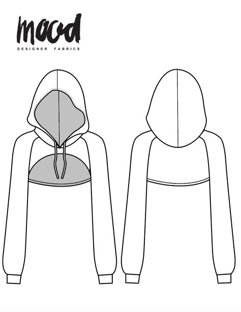 Crop Hoodie Pattern, Cropped Hoodie Sewing Pattern, Hood Sewing Pattern Free, Crop Jacket Sewing Pattern, Best Free Sewing Patterns, Athletic Wear Sewing Patterns, Sewing Patterns Hoodie, Hood Pattern Sewing Free, Hoodie Pattern Sewing Free