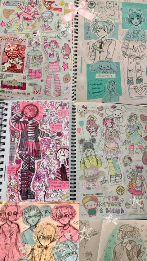 Colorful Chunky Sketchbook, Sketch Book Ideas, Sketchbook Layout, Creative Drawing Prompts, Art Journal Therapy, Sketchbook Art Journal, Easy Drawings Sketches, Cute Doodles Drawings, Book Art Diy