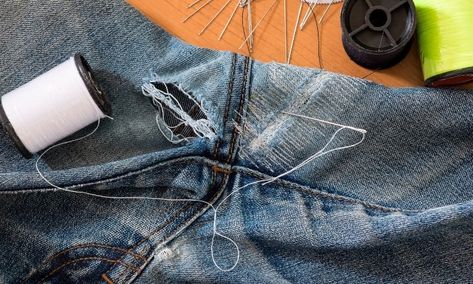 How to Fix Hole in Jeans Fix Worn Out Jeans, Fix Hole In Jeans, Fix Holes In Jeans, Hole In Jeans, Vegan Probiotics, Repair Jeans, Sewing Tricks, Sashiko Embroidery, Visible Mending