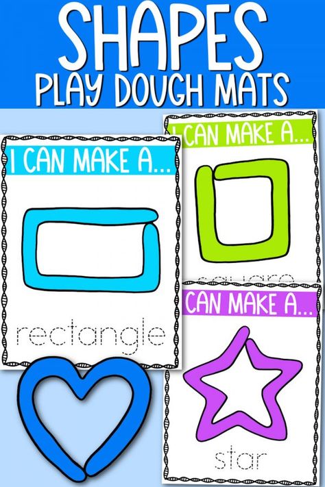 Playdoh Mats Printable, Shapes For Preschoolers, Playdough Learning Activities, Preschool Playdough Mats, Playdough Printables, Playdough Mats Printable, Preschool Playdough, Play Doh Activities, Task Cards Free