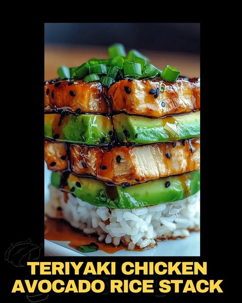 Teriyaki Chicken Avocado Rice Stack Crispy Teriyaki Tofu And Avocado Rice Stack, Teriyaki Salmon Avocado Rice Stack, Teriyaki Chicken Avocado Rice Stack, Chicken Avocado Rice, Chicken Teriyaki Sauce, Beef Tips And Noodles, Teriyaki Chicken Bowl, Teriyaki Steak, Avocado Rice