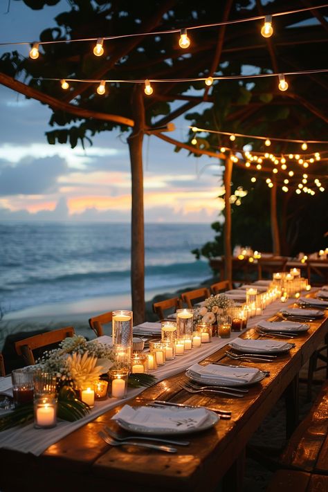 Beach wedding reception. Long wooden table with candles underneath sunset.

Stunning ocean vistas, breezy cliffside beauty, the nautical charm of seashore treasures; coastal weddings have a magical allure of their own. If you're planning on saying 'I do' amidst the intoxicating salt-kissed air, then these 25 coastal wedding reception décor ideas are definitely a wave worth riding. From mesmerizing marine-inspired…

Read more: https://tastywed.com/25-coastal-wedding-reception-decor/ California Coastal Wedding Decor, Beach Boho Wedding Decor, Fall Beach Wedding Ideas, Beach Wedding Venue Ideas, Beach Reception Ideas, October Beach Wedding, Beach Wedding Altar, Beach Wedding Table Decorations, Beach Wedding Reception Ideas