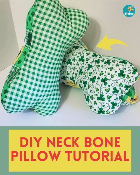 Neck Bone Pillow Pattern, Bone Pillow Pattern, Diy Neck Pillow, Animal Shaped Pillows Diy, Dog Bone Neck Pillow Pattern, Bone Pillow, Neck Bone, Comfy Pillow, Neck Bones