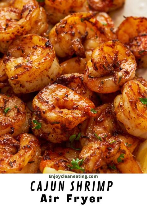 Blackened Shrimp Air Fryer Cajun Shrimp, Shrimp Air Fryer, Cajun Shrimp Recipe, Air Fryer Recipes Salmon, Cajun Shrimp Recipes, Healthy Summer Dinner Recipes, Air Fryer Recipes Snacks, Steak And Shrimp, Air Fryer Oven Recipes