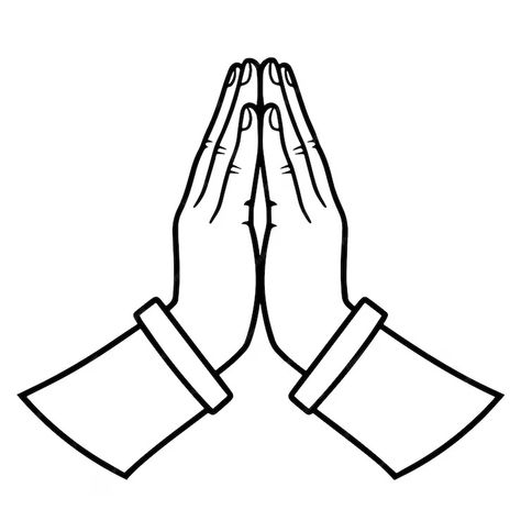 Premium Vector | Vector illustration of tranquil praying hands outline Person Praying Drawing, Praying Hands Illustration, Praying Hands Clipart, Praying Hands Drawing, Hands Praying, Hand Outline, Prayer Hands, Text Tattoo, Body Sketches