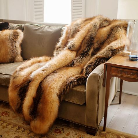 Fabulous Furs - Plush Faux Fur Throws & Pillows - Touch of Modern Winter Living Room Decor, Faux Fur Decor, Winter Living Room, Instyle Decor, Fur Decor, Fabulous Furs, Faux Fur Throw Blanket, Luxury Throws, Faux Fur Blanket