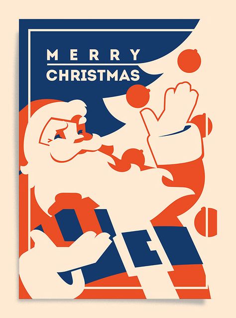 New Year Posters & Cards on Behance New Year Posters, Vintage Santa Art, Christmas Poster Design, Christmas Graphic Design, Santa Art, Creative Presentation, New Years Poster, 카드 디자인, New Year Designs