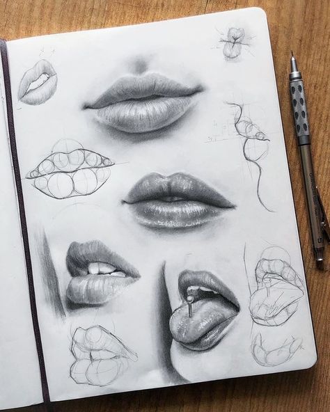 Drawing lips Lips Sketch, Lip Drawing, Mouth Drawing, 얼굴 그리기, Portraiture Drawing, Lips Drawing, Pencil Art Drawings, Art Drawings Sketches Creative, Lip Art