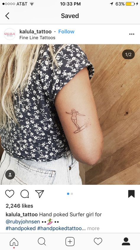 Surf Tattoo Ideas, Surfing Tattoos, Surfer Tattoo, Surfer Girl Aesthetic, Bali Tattoo, Surf Tattoo, Future Board, Hand Poked Tattoo, Hand Poke