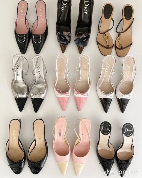 Chanel Ballerina, Heels Aesthetic, Dr Shoes, Shoes Heels Classy, Funky Shoes, Vintage Heels, Heels Classy, Fancy Shoes, Shoe Inspo