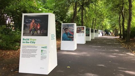 Outdoor Exhibition: Build Hope In The City | Concern Worldwide Outdoor Exhibition Design, Outdoor Exhibition, Photo Exhibition, Exhibition Building, Photography Exhibition, Exhibition Display, Design Landscape, Backyard Inspo, Outdoor Photos