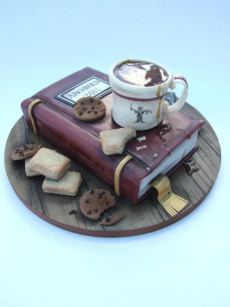 We'll take twelve of these cakes, please! http://writersrelief.com/ Cake Paris, Book Cakes, Book Cake, Design Books, Unique Cakes, Novelty Cakes, A Cup Of Coffee, Cake Tutorial, Fancy Cakes