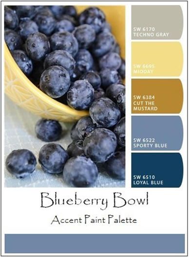 Check out how easy it is for you to create palettes of accent paint colors, from your own photos, with the help of Sherwin-Williams' free, online ColorSnap tool. Blueberry Paint Color, Blueberry Color Palette, Blueberry Bowl, Accent Paint Colors, Exterior Paint Schemes, Most Nutritious Foods, Art & Craft Paint, Paint Color Schemes, Room Paint Colors