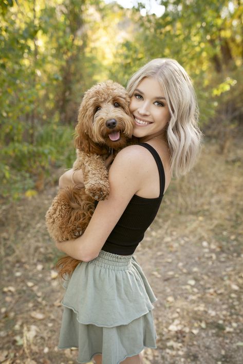 Outdoor summer senior photography idea with dog, these have to be the cutest duo! Photos by Michelle Nichols Photography in Boise, Idaho Senior Portraits With Dog, Fall Senior Pictures With Dog, Senior Pic With Dog, Cat Senior Pictures, Senior Picture Ideas Dog, Dog Senior Pictures, Senior Picture With Dog, Senior Picture Ideas With Dogs, Senior Photos With Dog