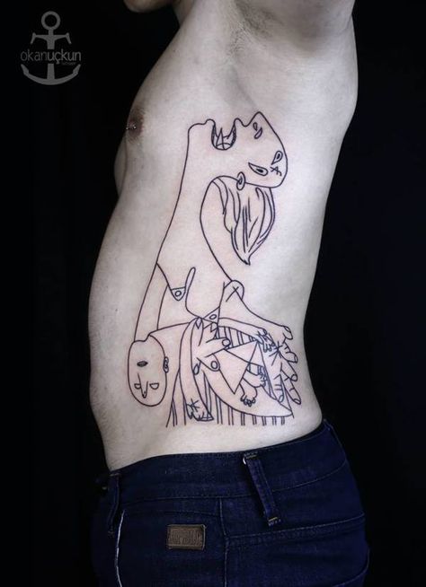 Cubism Tattoo, Tattoo Moon, Friend Ideas, Street Tattoo, Sugar Skull Tattoos, Line Work Tattoo, Line Work, Wolf Tattoos, Sister Tattoos