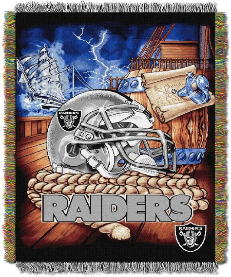 Oakland Raiders Tapestry Throw by Northwest Home Field Advantage, Nfl Oakland Raiders, Raiders Football, Woven Tapestry, Woven Throw Blanket, Woven Throw, Jacksonville Jaguars, Oakland Raiders, Tapestry Weaving