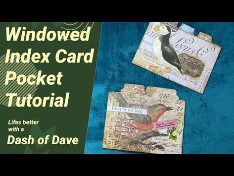 Windowed Index Card Pocket Tutorial - YouTube Index Cards Ideas Diy, Diy Index Cards, Index Card Dividers, Index Card Art, Specimen Cards, Pocket Tutorial, Drawing Challenges, Life Planning, Index Card