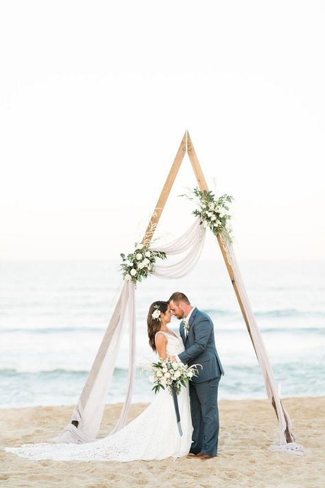 Beach Wedding Groom, Small Beach Weddings, Beach Wedding Arch, Nursery Wedding, Obx Wedding, Wedding Arbors, Wedding Ceremony Arch, Wedding Arbour, Arch Decoration Wedding