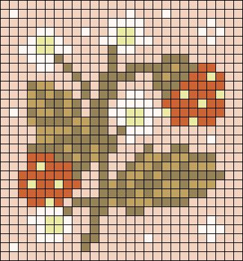 Pixel Floral Pattern, Cross Stitch Square Pattern, Cottagecore Grid Pattern, Pixel Art Pattern Square, Plant Grid Pattern, Strawberry Pixel Grid, Cottagecore Alpha Pattern, Pixel Tapestry Pattern, Alpha Pattern Grid