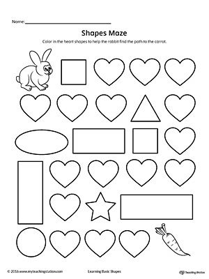 Heart Shape Maze Printable Worksheet Worksheet.Practice recognizing the Heart geometric shape by completing the maze in this printable worksheet. Shape Worksheet, Maze Printable, Cute Powerpoint Templates, Heart Geometric, Shapes Kindergarten, Printable Mazes, Bingo Cards Printable, Shapes Preschool, Shape Books