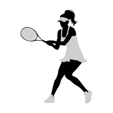 Sports Person, Person Silhouette, Tennis Player, Tennis Players, Premium Vector, Graphic Resources, Tennis, Sports, Quick Saves