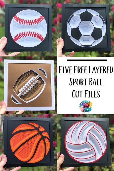 Free Layered Cut Files. Baseball, Basketball, Football, Soccer Ball, and Volleyball. These designs make the perfect decoration for kids who love sports. Use the designs to create a shadow box. Free 3d Paper Craft Svg, Free Cricut 3d Paper Projects, Free Sports Svg Files For Cricut, 3d Layered Svg Free, Cricut Basketball Projects, Free 3d Shadow Box Cricut Svg Free, Free Baseball Svg Files For Cricut, Free Layered Svg Files For Cricut, 3d Svg Files Free