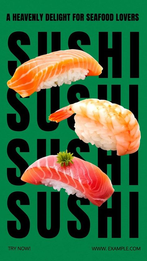 Sushi Facebook story template | premium image by rawpixel.com / Aew Sushi Design Ideas, Sushi Ig Story, Food Banner Design, Food Instagram Story, Sushi Illustration, Sushi Social Media Design, Sushi Poster, Sushi Advertising, Sushi Images