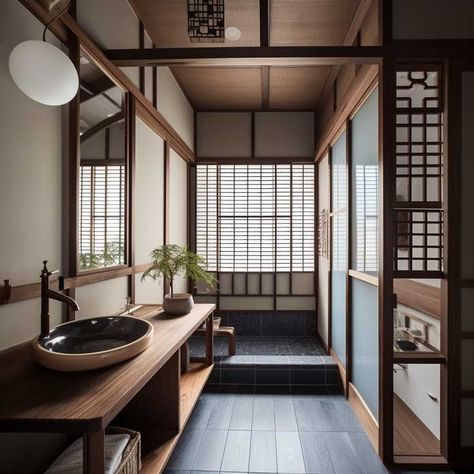 Traditional Japanese Bathroom Design, Luxury Bathroom Layout, Japanese Spa Design, Japanese Apartment Design, Japanese Baths, Traditional Japanese Bedroom, Japanese Bathroom Ideas, Japanese Bathrooms, Japanese Bathroom Design