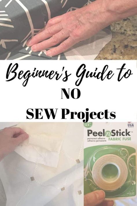 Beginner's Guide to No Sew Projects with No Sew Products No Sew Cushion Covers Diy, No Sew Crafts With Fabric, No Sew Fabric Crafts, No Sew Projects, Upcycle Home, No Sew Pillow Covers, House Organization, Sewing Cushions, Diy Pillow Covers