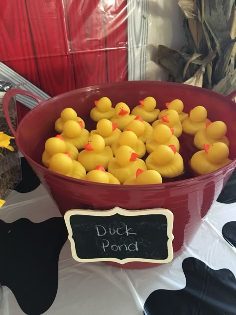 Duck Birthday Party Decorations, Duck Decorations Party, Duck Pool Party Ideas, Rubber Duck Party Ideas, Ducky First Birthday Party, Holy Duck Im Two, Duck Theme Birthday Party Decoration, Duck Gender Reveal Ideas, Duck Party Food