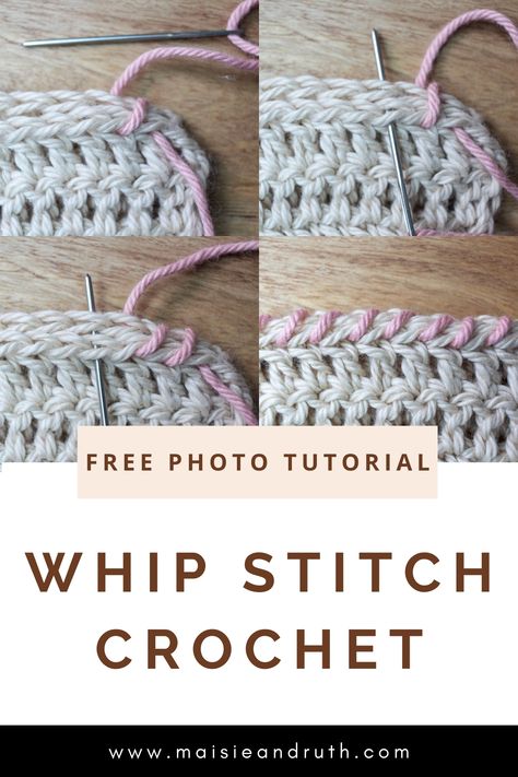 Crochet Whip Stitch How To Whip Stitch Crochet, Whip Stitch Tutorial, Crochet Pieces Together, Crocheted Stitches, Crochet Stitches Chart, Crochet Pieces, Crochet Baby Blanket Free Pattern, Whip Stitch, Small Sewing