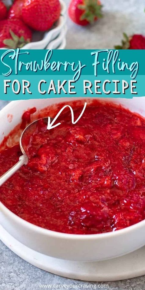 Strawberry Filling For Cake, Strawberry Cake Filling, Cake Filling Recipes, Frosting Recipes Easy, Strawberry Dessert Recipes, Cake Frosting Recipe, Strawberry Cake Recipes, Strawberry Filling, Fruit Filling