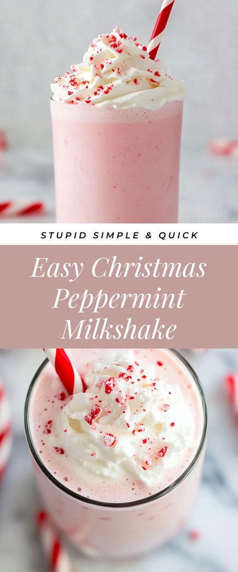 Image for Easy Christmas Peppermint Milkshake Peppermint Mocha Smoothie, Christmas Milkshake Ideas, Peppermint Drinks Nonalcoholic, Easy Christmas Drinks For Kids, Peppermint Christmas Recipes, Easy Christmas Drinks Nonalcoholic, Christmas Drink Recipes Nonalcoholic, Christmas Smoothie Recipes, Christmas Shakes