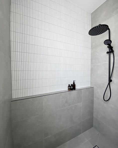 Shower Ledges, Shower Ledge, Parents Bathroom, Freestanding Bathroom Storage, Small Bathroom Remodel Designs, White Bathroom Tiles, Contemporary Bathroom Designs, Master Shower, Master Bath Remodel