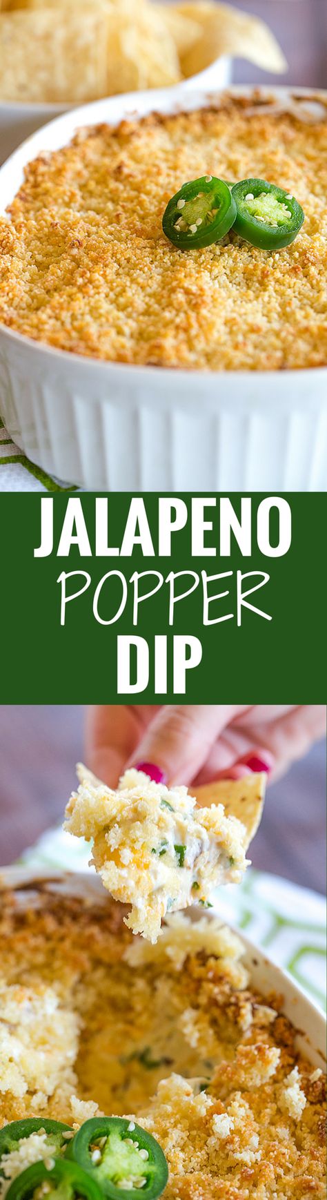 Jalapeno Popper Dip is creamy, cheesy and has just the perfect amount of kick. Great appetizer for your next party or watching the big game! Fall Dips, Jalapeno Popper Dip Recipe, Jalapeno Popper Dip, Popper Dip, Fancy Appetizers, Fall Appetizers, Jalapeno Popper, Party Appetizer, Man Food