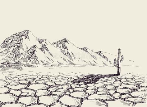 Desert Drawing, Environment Sketch, Desert Background, Whiteboard Art, Sketch Background, Fineliner Art, Mountain Background, Western Landscape, Western Paintings