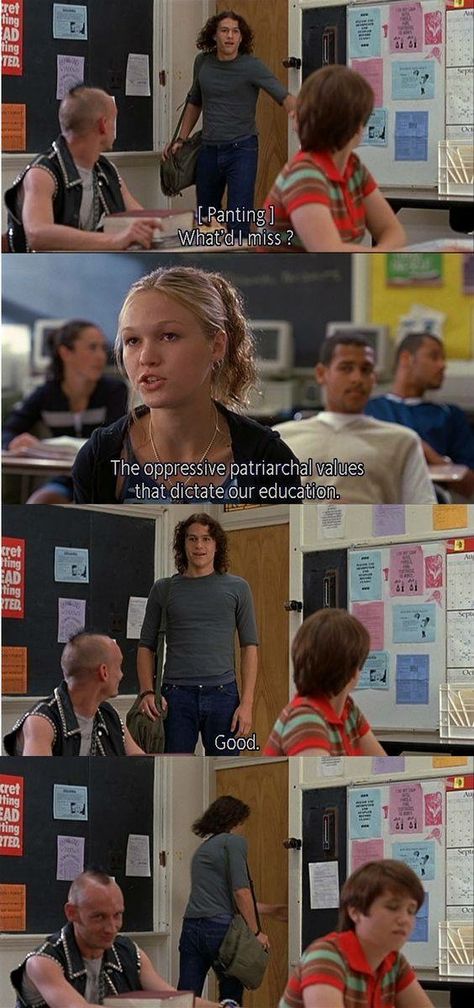 10 Things I Hate About You, Julia Stiles, Favorite Movie Quotes, Joseph Gordon Levitt, I Love Cinema, Chick Flicks, 90s Movies, Bd Comics, Heath Ledger