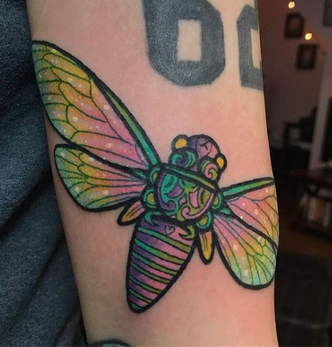 Cicada Tattoo, Uv Tattoo, Saved Tattoo, Bug Tattoo, Epic Tattoo, Tattoo Desings, Tattoo Portfolio, Bee Tattoo