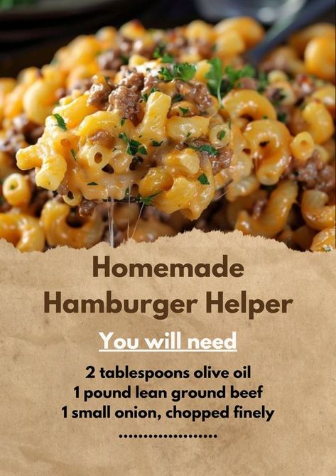 CatchyMeals Hamburger Pasta Recipes, Hamburger Meat Recipes Easy, Hamburger Helper Recipes, Beef Pasta Recipes, Dried Parsley, Homemade Hamburger, Beef Pasta, Hamburger Meat Recipes, Homemade Hamburgers