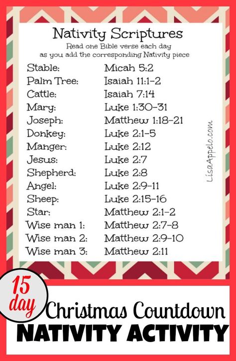 Unwrap the real Christmas story with this Christmas family devotional. Your kids will LOVE building the Nativity one piece each day as you Countdown to Christmas! -->Click here to print the the verses and get the NEW devotional! Nativity Scriptures, Kindness Elf, Nativity Activity, Advent Scripture, Christian Study, Nativity Ideas, Christmas Plays, Christmas Verses, Advent Devotionals