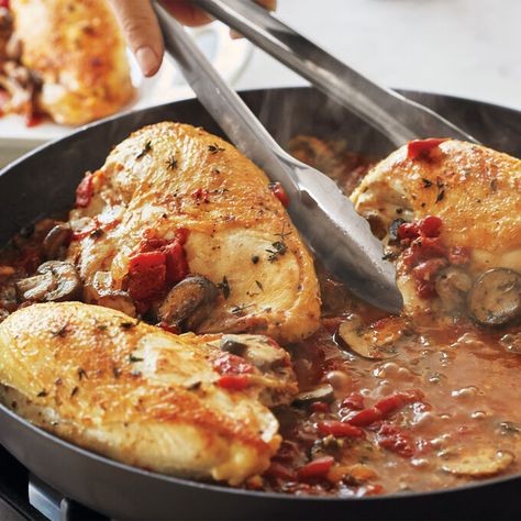 Chicken Chasseur Recipe | Sur La Table Winter Recipes Chicken, Chicken Chasseur Recipe, Sur La Table Recipes, Easy Soul Food, Chicken Chasseur, Outdoor Dining Ideas, French Dinner, Southern Chicken, Southern Cake