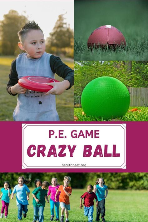 Fun and crazy outdoor game for elementary PE classes - CRAZY BALL Elementary Pe Games, Pe Games Elementary, Ed Game, Recess Games, Gym Games For Kids, Elementary Physical Education, Elementary Pe, Physical Education Lessons, Pe Activities