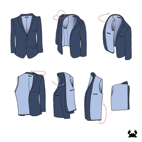 How to pack a blazer - every man should know this! Folding Hacks, Fold Clothes, Office Clothes, Men Apparel, Style Rules, Gq Style, How To Fold, Sharp Dressed Man, Junk Drawer